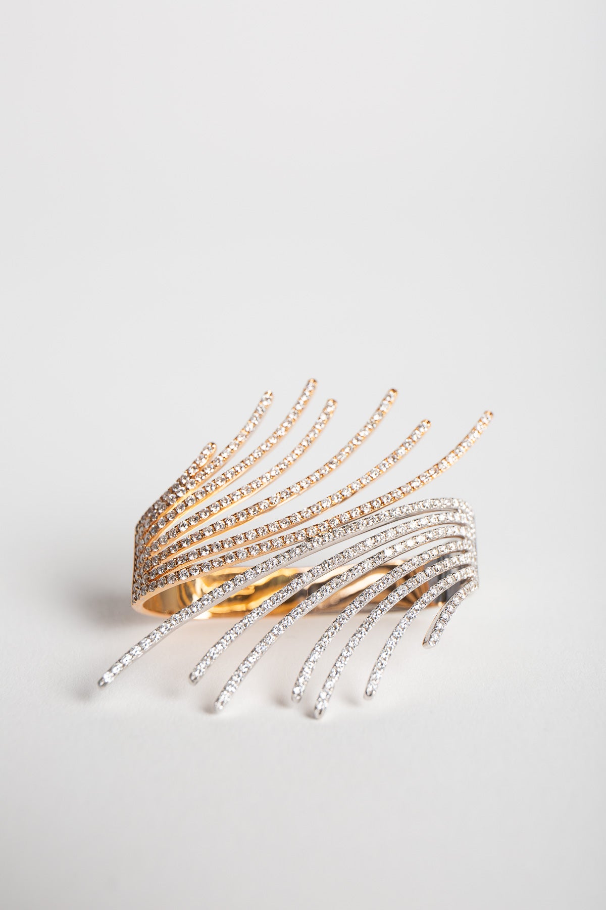 STEFERE | WHITE & ROSE GOLD DOUBLE DIAMOND RING