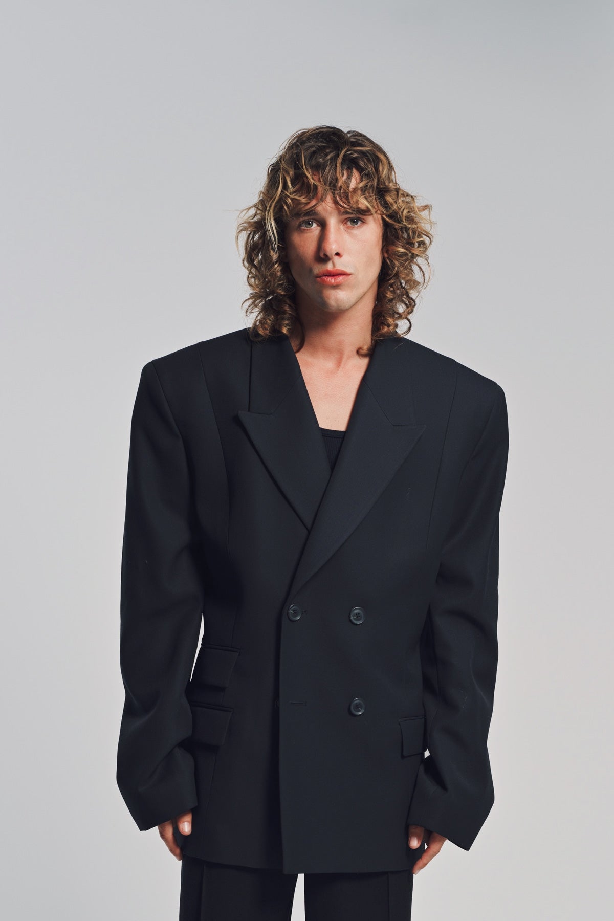 LOUIS GABRIEL NOUCHI | 4-BUTTON DOUBLE BREASTED BLAZER