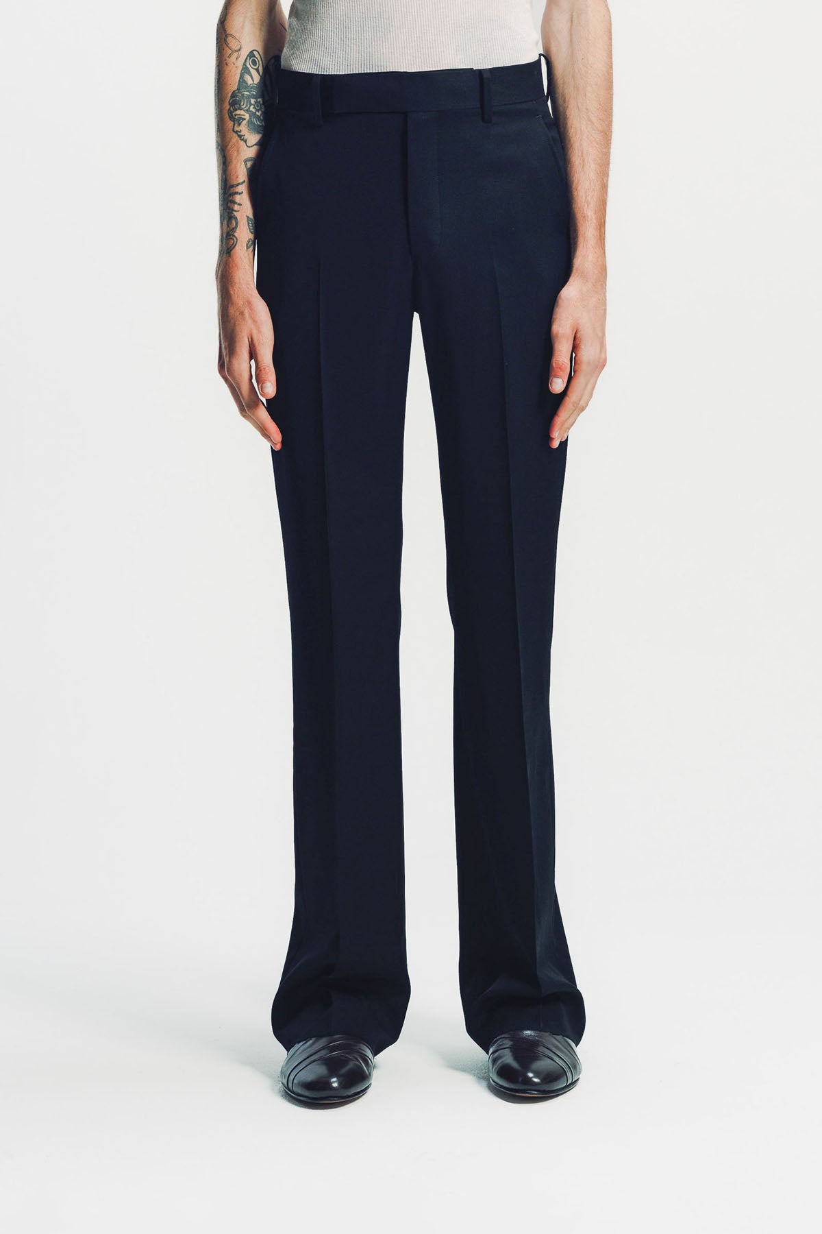 KYOSUKE KUNIMOTO | NOIR FLAT FRONT PANTS