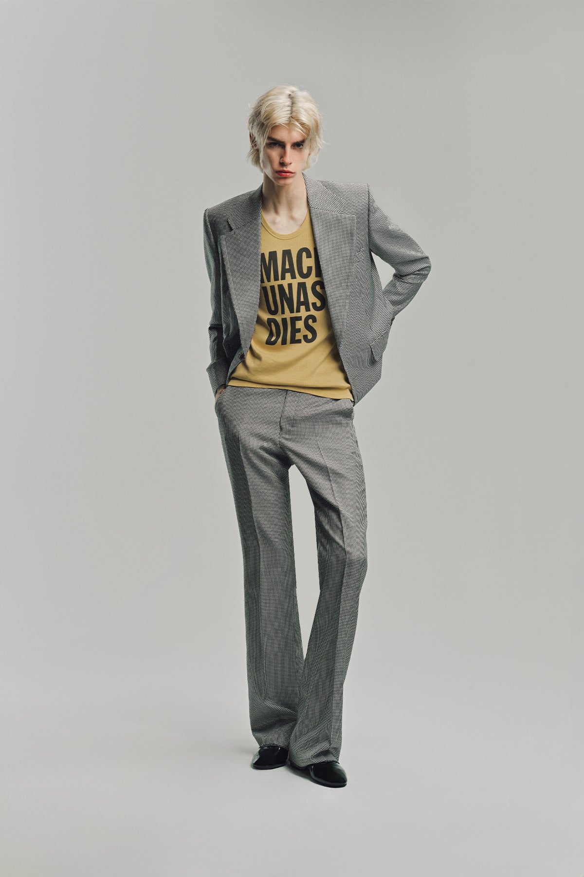 KYOSUKE KUNIMOTO | HOUNDSTOOTH NOTCHED LAPEL JACKET