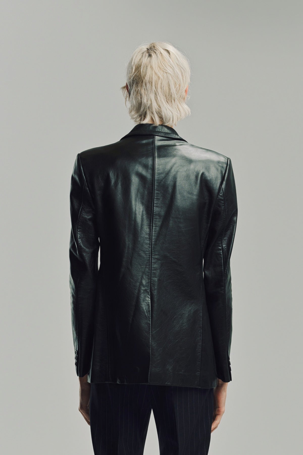 KYOSUKE KUNIMOTO | LEATHER NOTCH LAPEL BLAZER