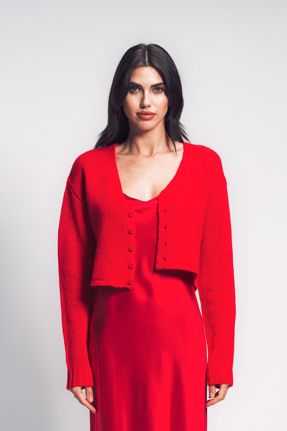 SABLYN | BIANCO CROPPED V-NECK CASHMERE CARDIGAN