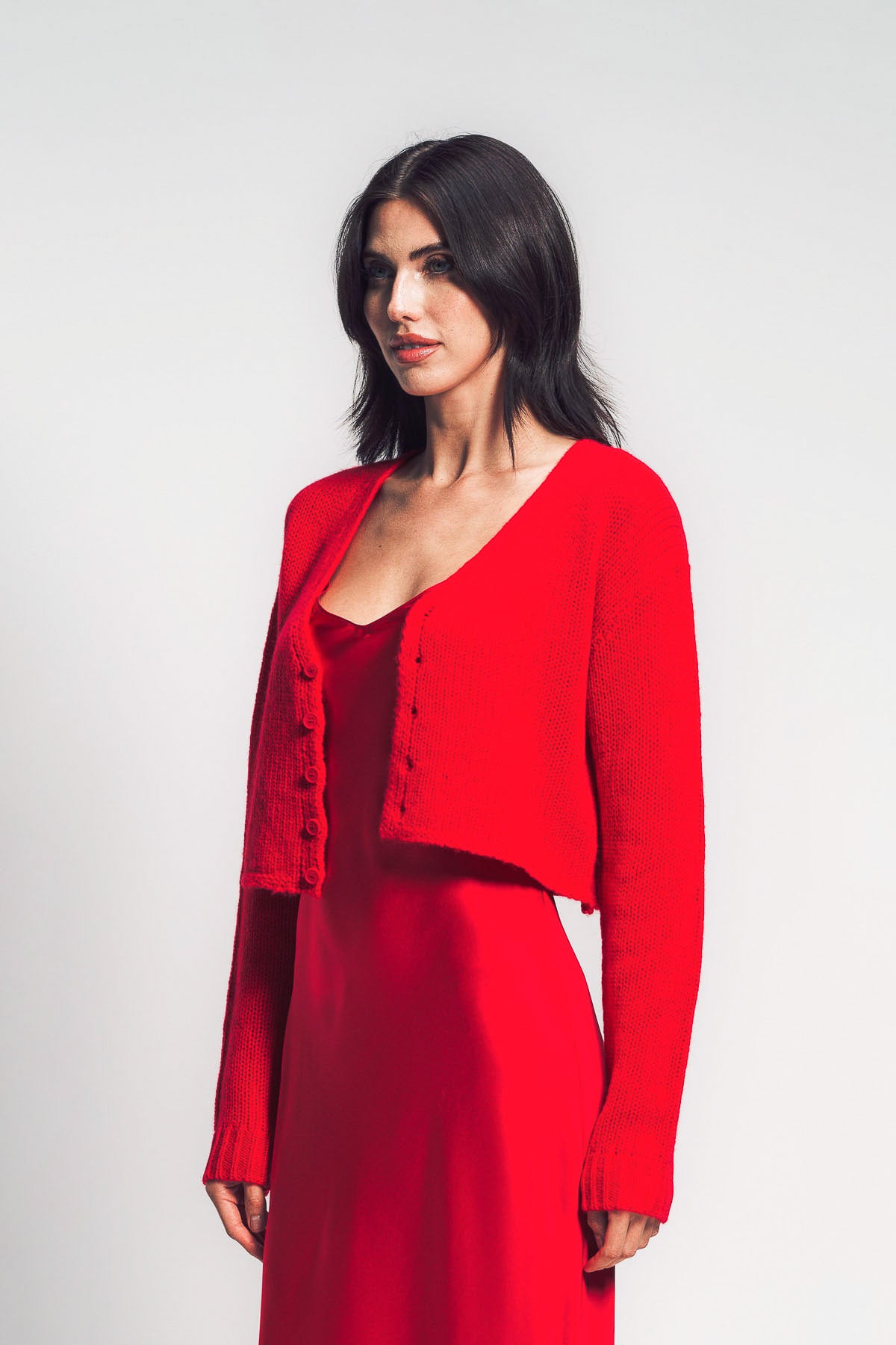 SABLYN | BIANCO CROPPED V-NECK CASHMERE CARDIGAN