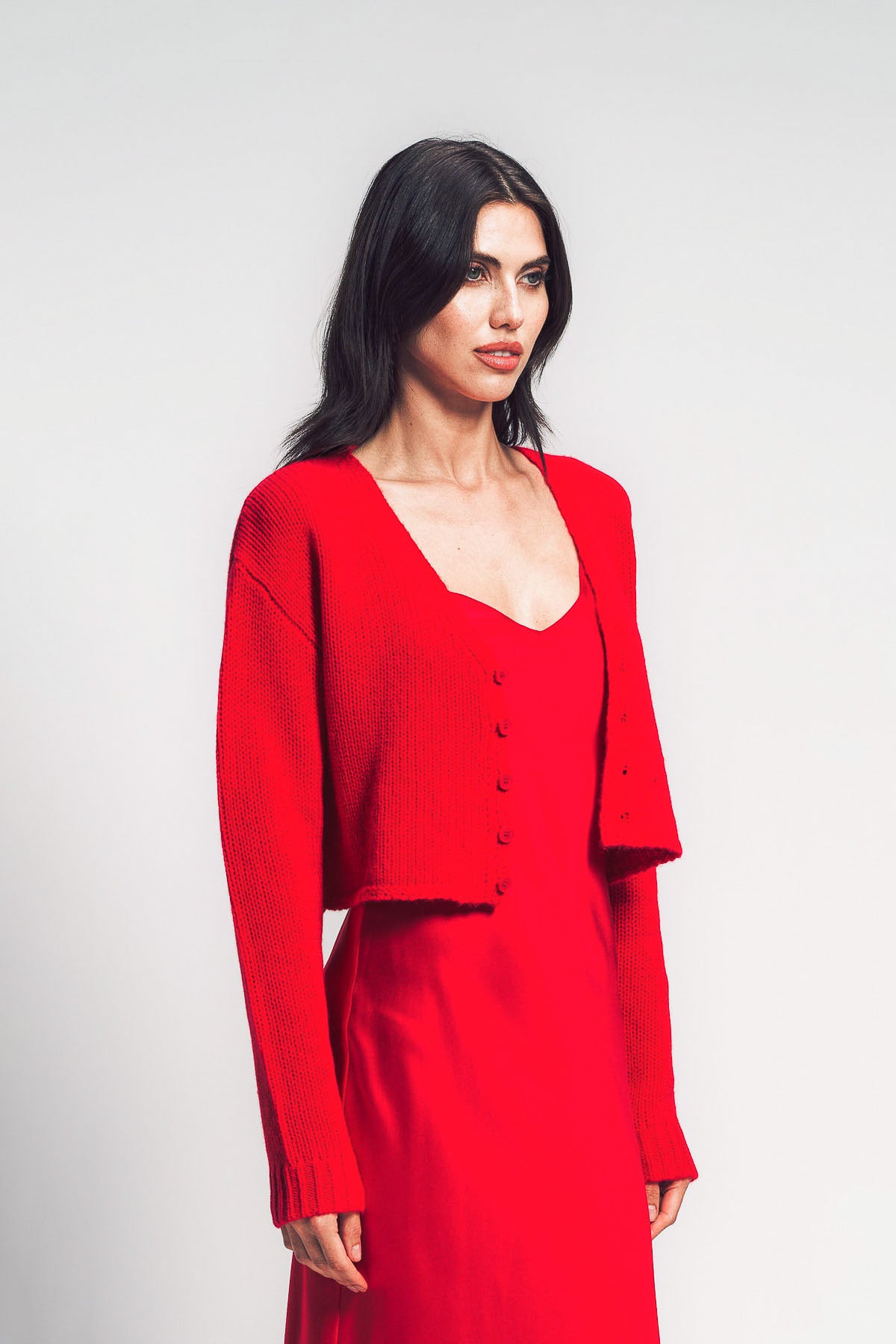 SABLYN | BIANCO CROPPED V-NECK CASHMERE CARDIGAN