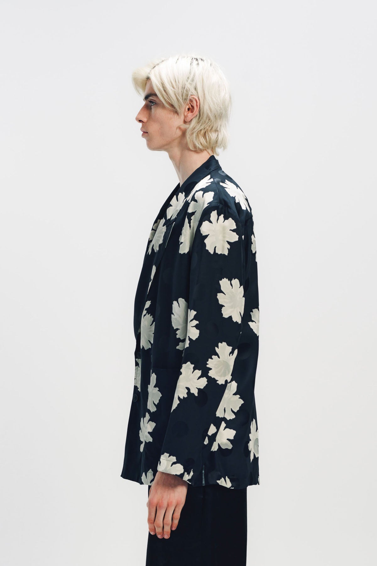 DRIES VAN NOTEN | FLORAL DOUBLE BREASTED LONG SLEEVE SHIRT