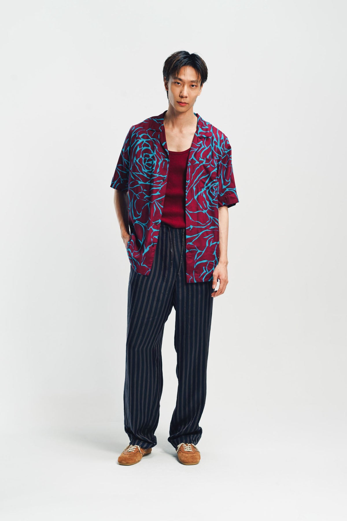 DRIES VAN NOTEN | STRIPED CUPRO PANTS