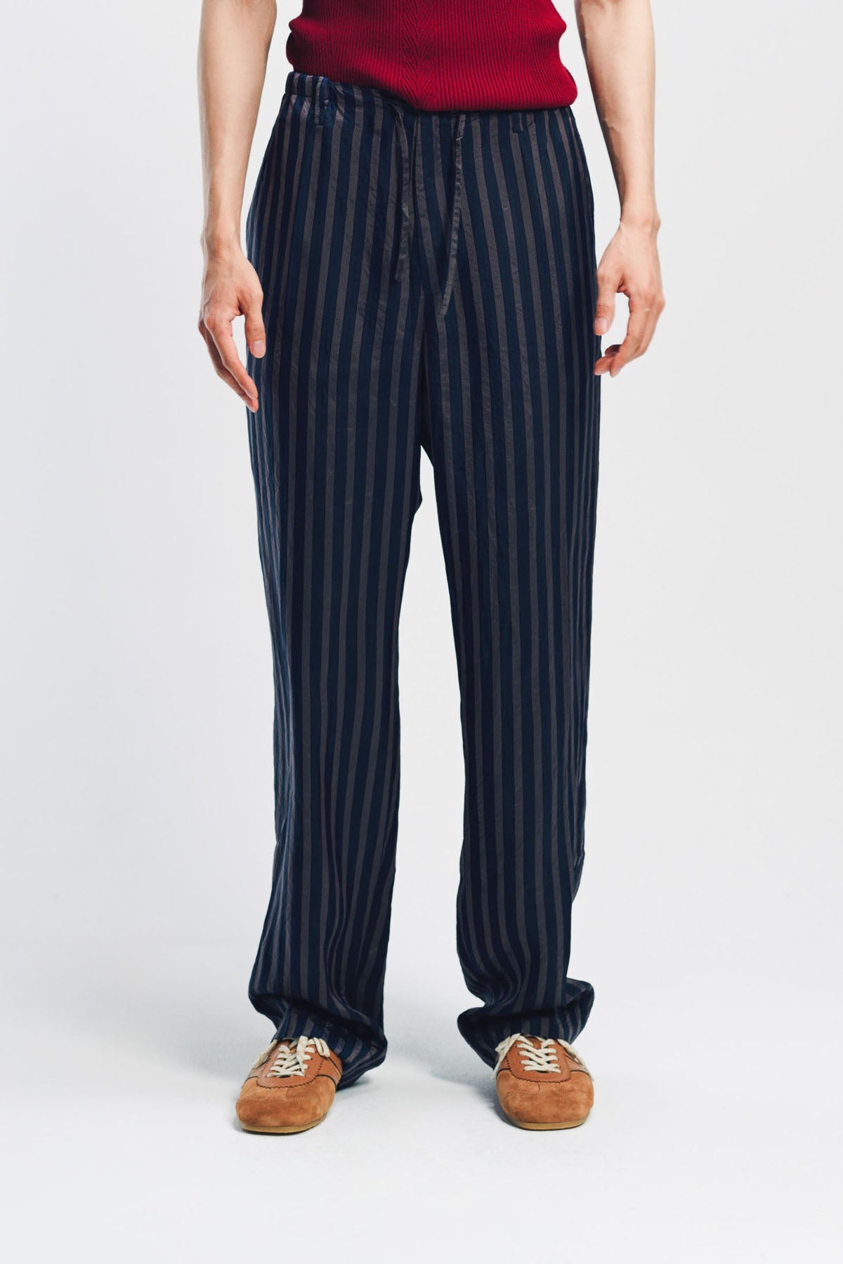 DRIES VAN NOTEN | STRIPED CUPRO PANTS