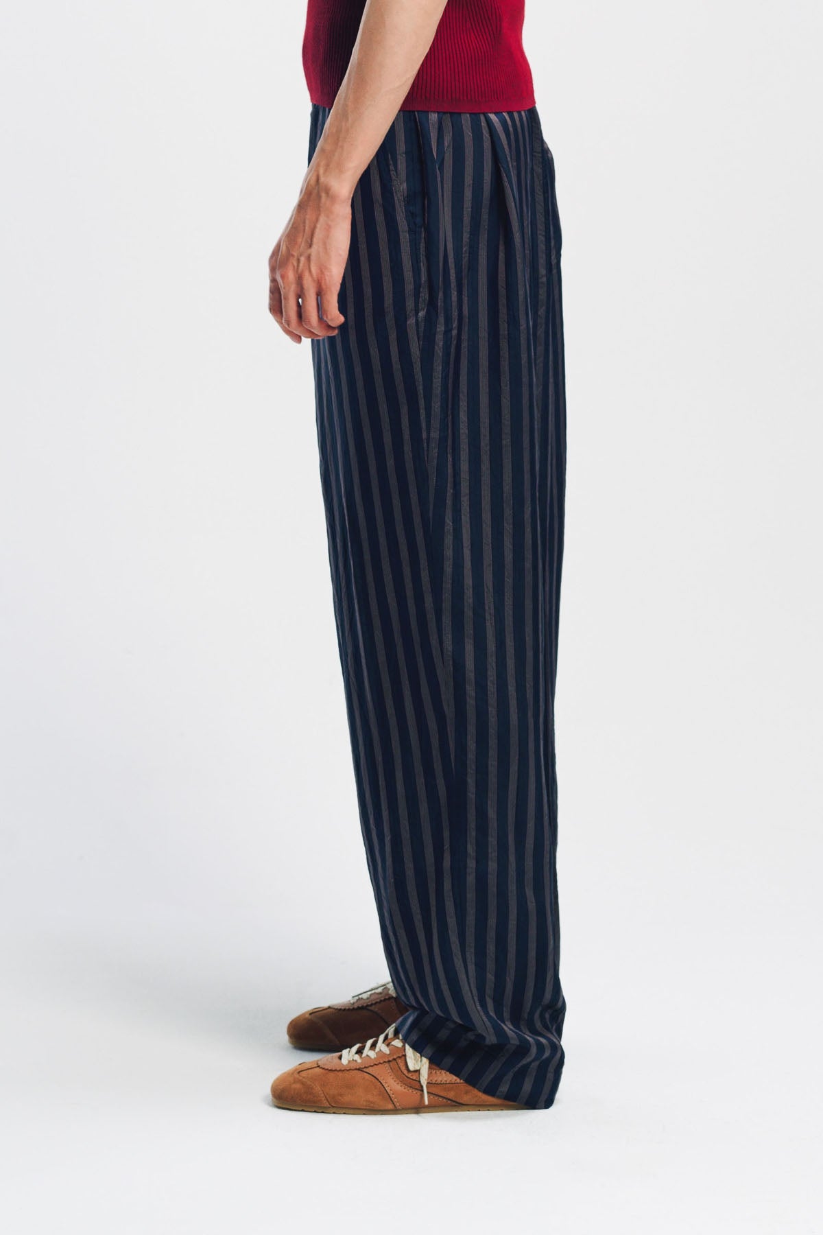 DRIES VAN NOTEN | STRIPED CUPRO PANTS