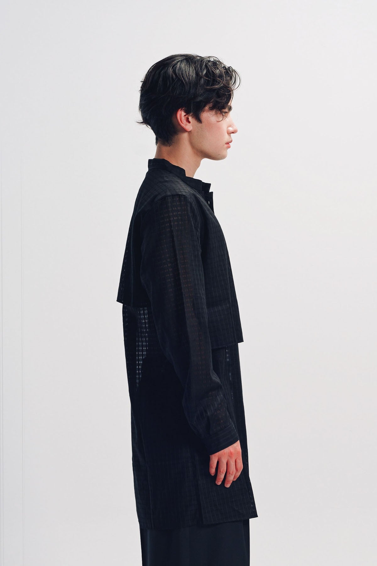 Individual Sentiments | Mao Collar Long Sleeve Shirt