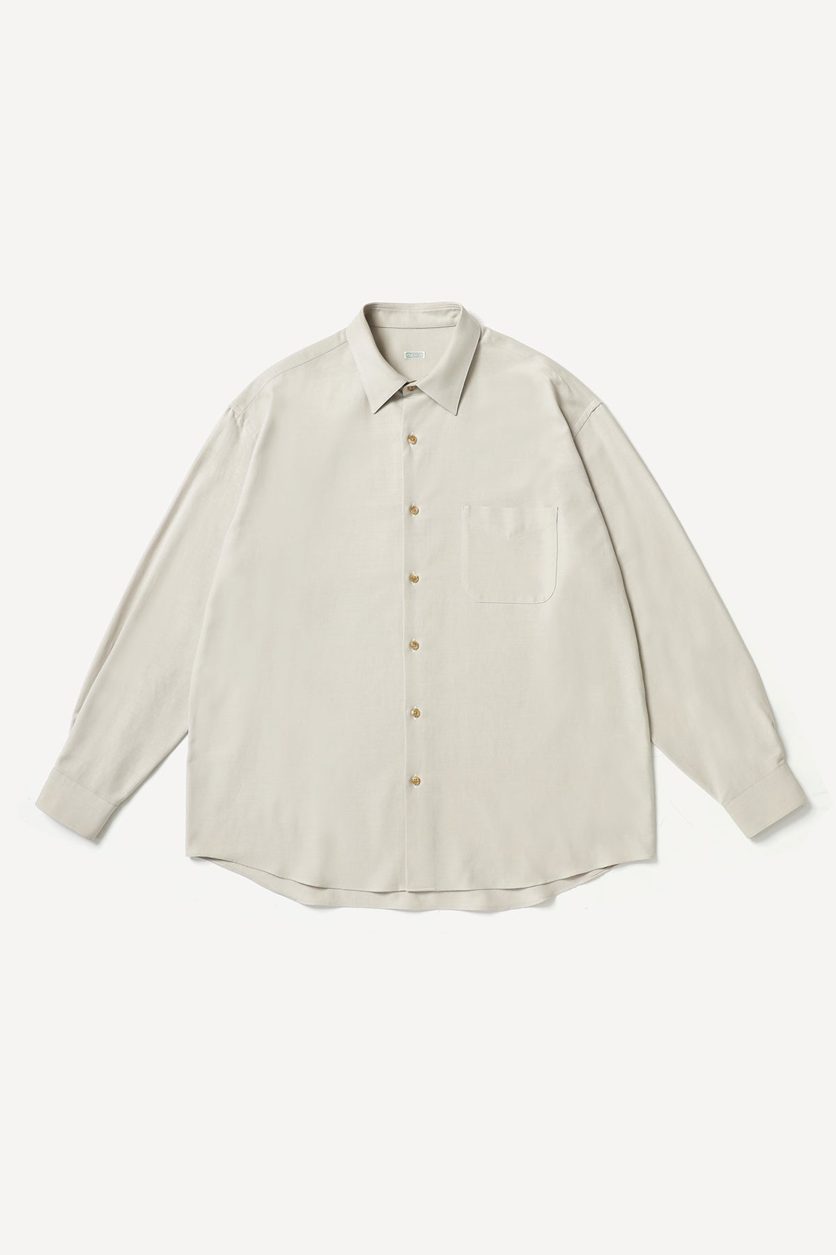 A.PRESSE | SILK COTTON OXFORD REGULAR COLLAR SHIRT