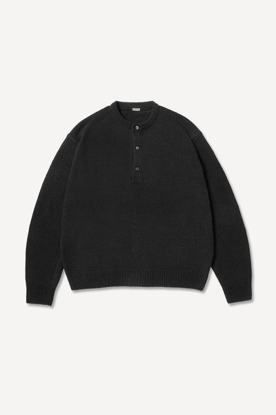A.PRESSE | WASHED SILK NEP HENRY NECK SWEATER
