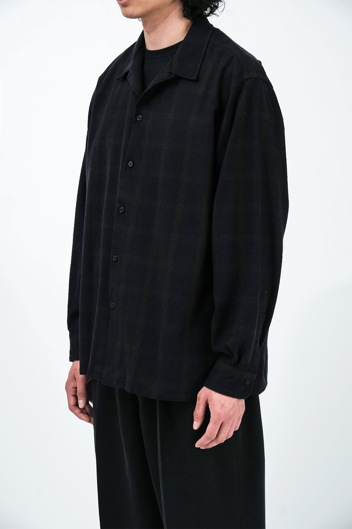 A.PRESSE | SILK NEP LOOP COLLAR SHIRT