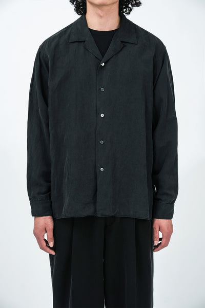 A.PRESSE | VINTAGE SILK LINEN OPEN COLLAR SHIRT