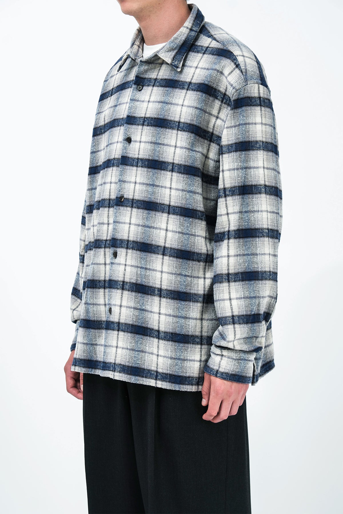 A.PRESSE | VINTAGE COTTON SILK NEP TWILL CHECK SHIRT