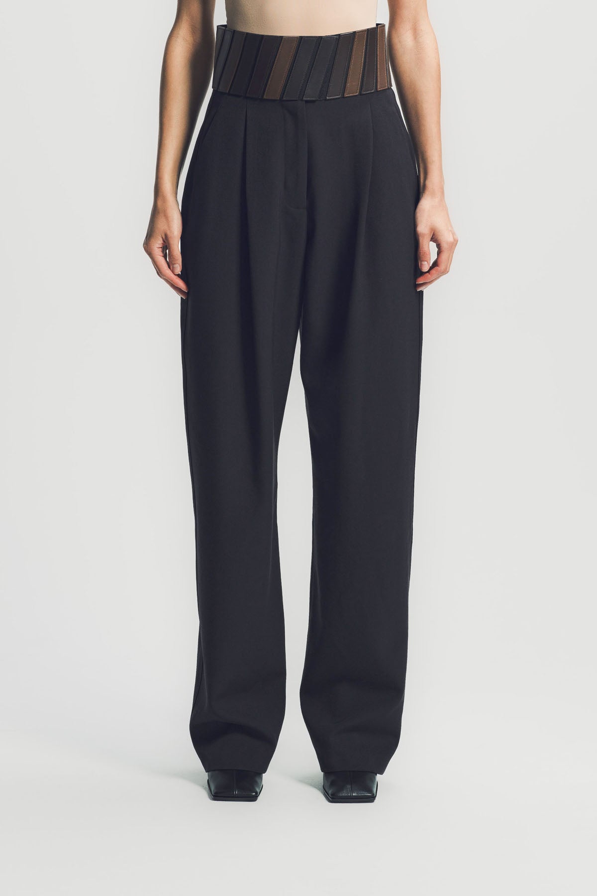 ALAÏA | BELT WOOL GABARDINE PANTS