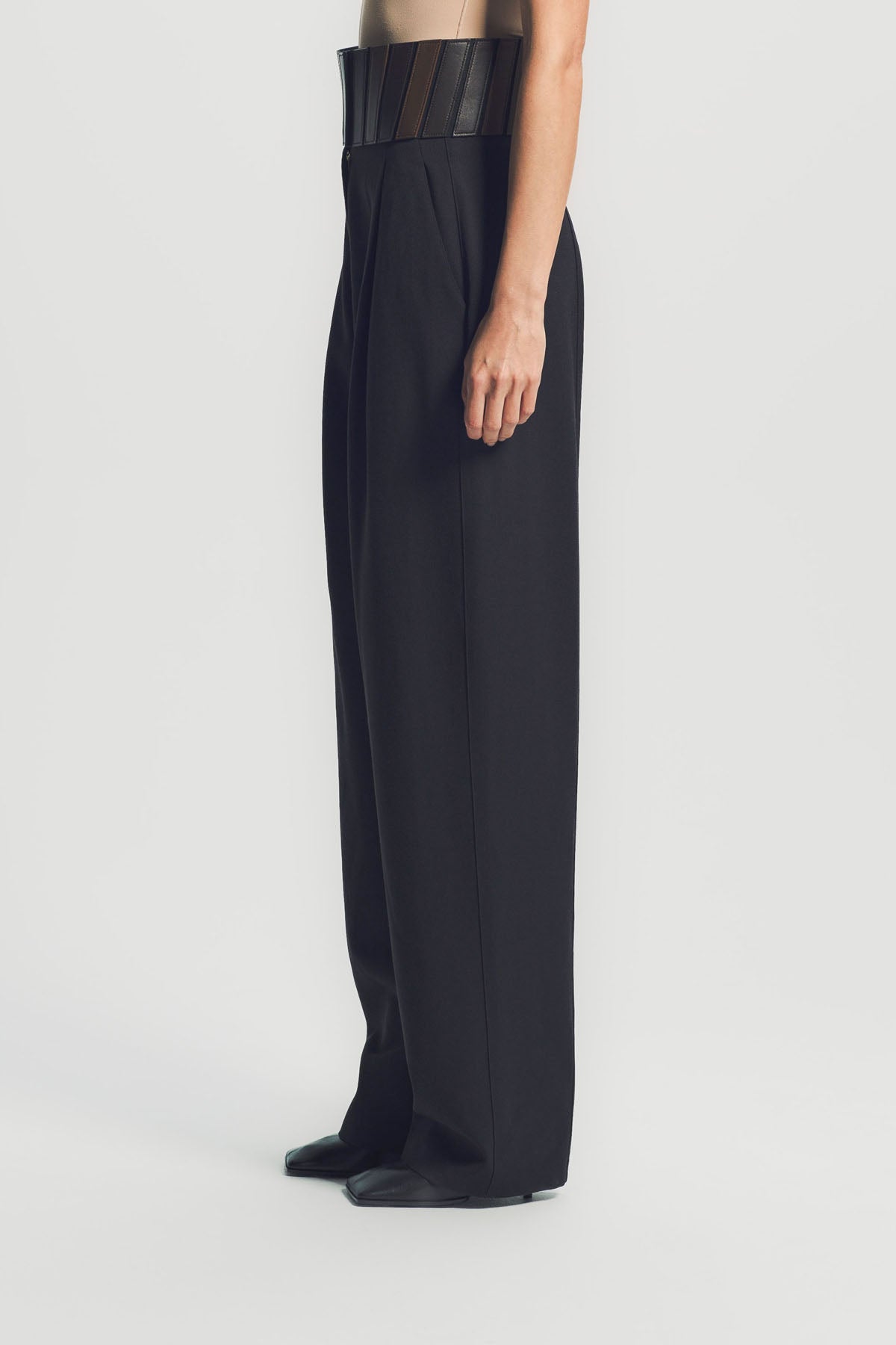 ALAÏA | BELT WOOL GABARDINE PANTS