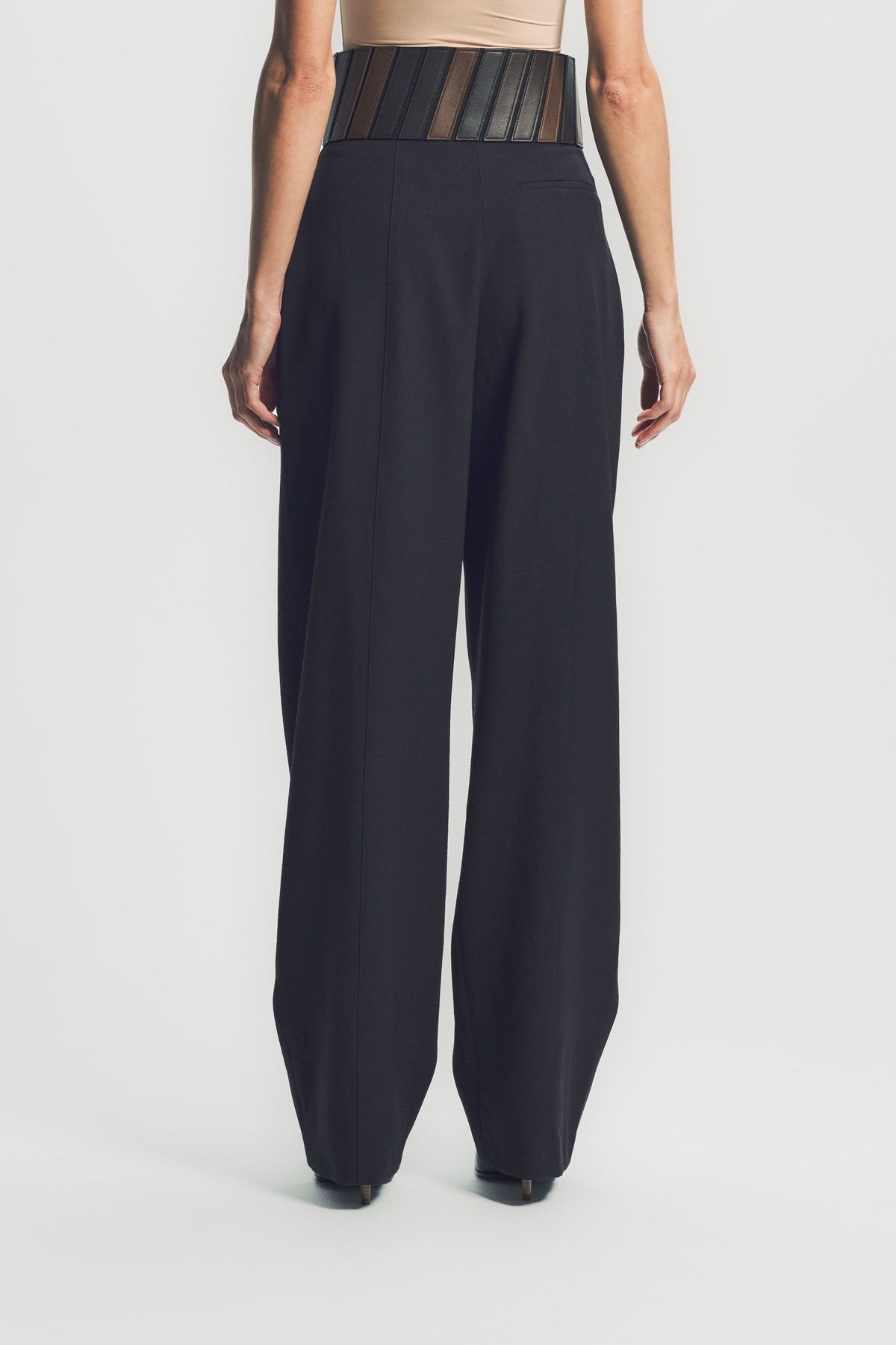 ALAÏA | BELT WOOL GABARDINE PANTS