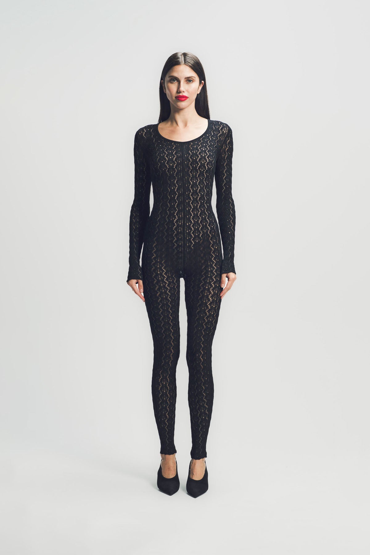 ALAÏA | STRETCH LACE CATSUIT