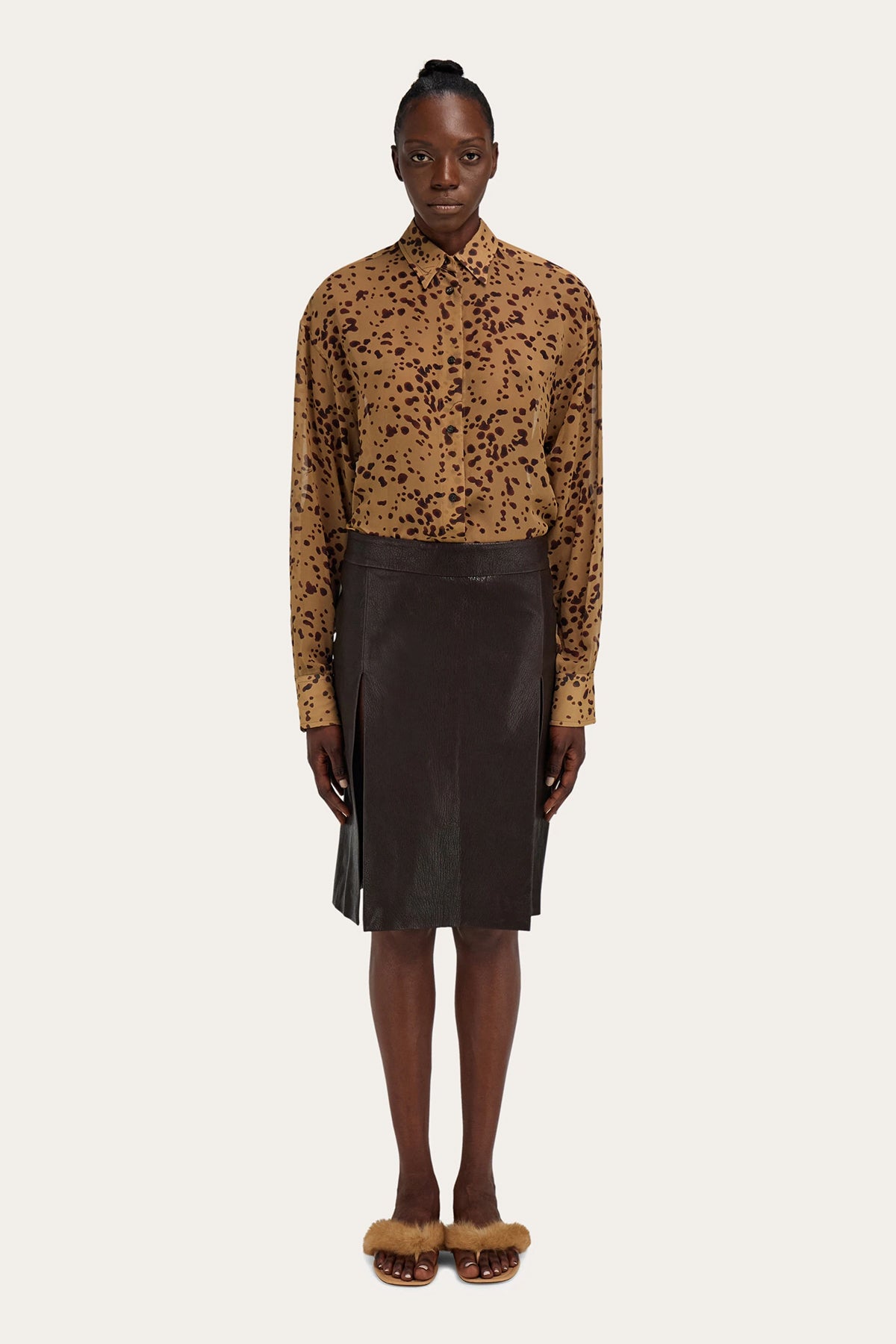 FERRAGAMO | ORCHID PRINTED LONG SLEEVE BLOUSE