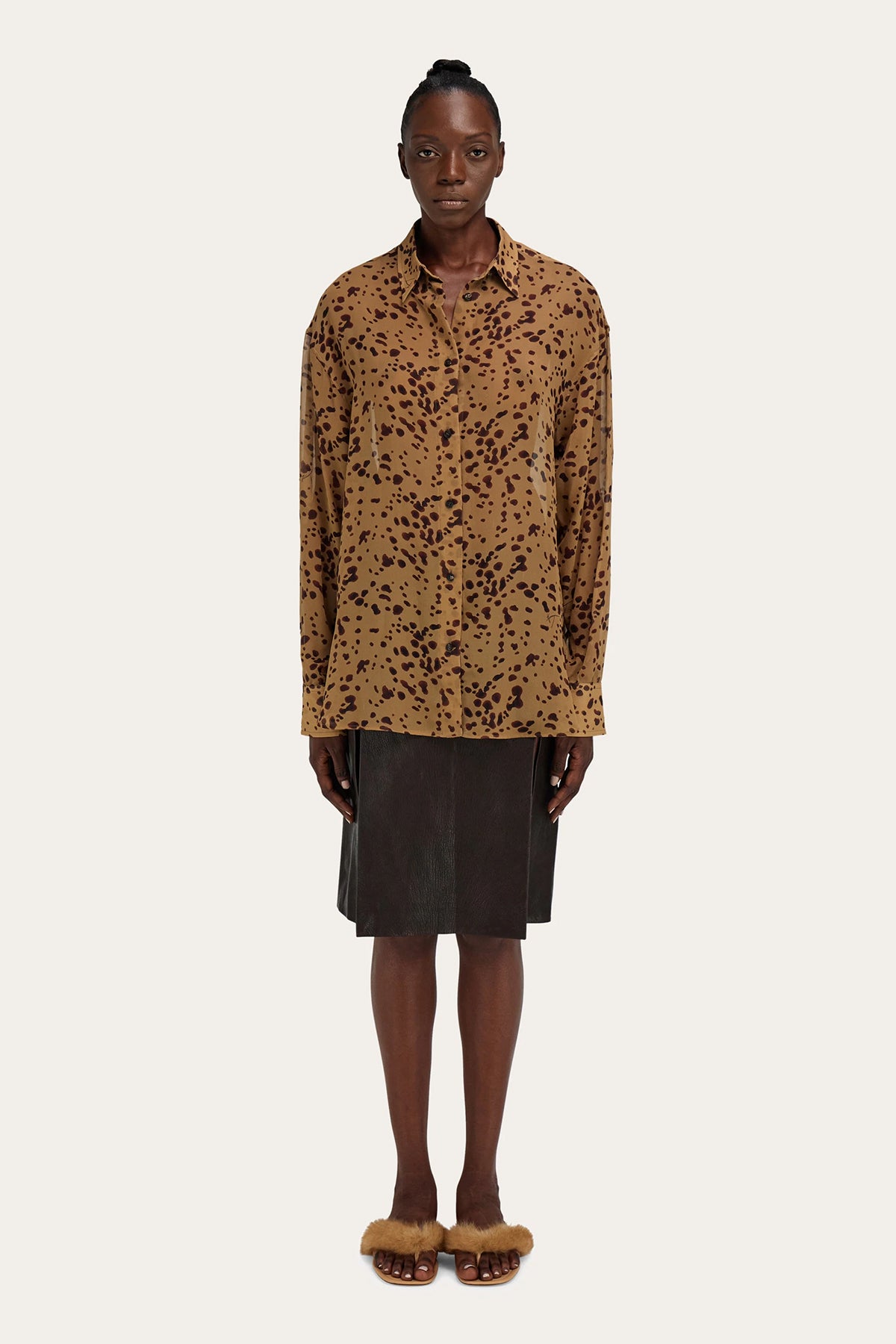 FERRAGAMO | ORCHID PRINTED LONG SLEEVE BLOUSE