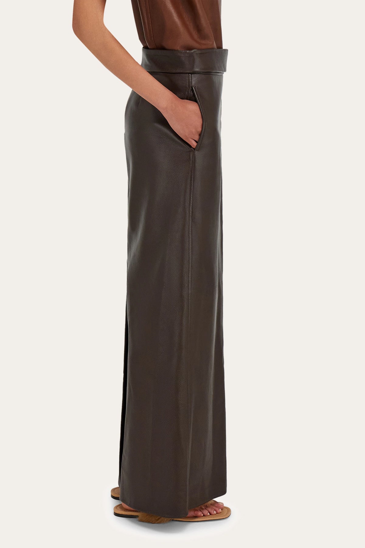 FERRAGAMO | LONG NAPPA LEATHER SKIRT