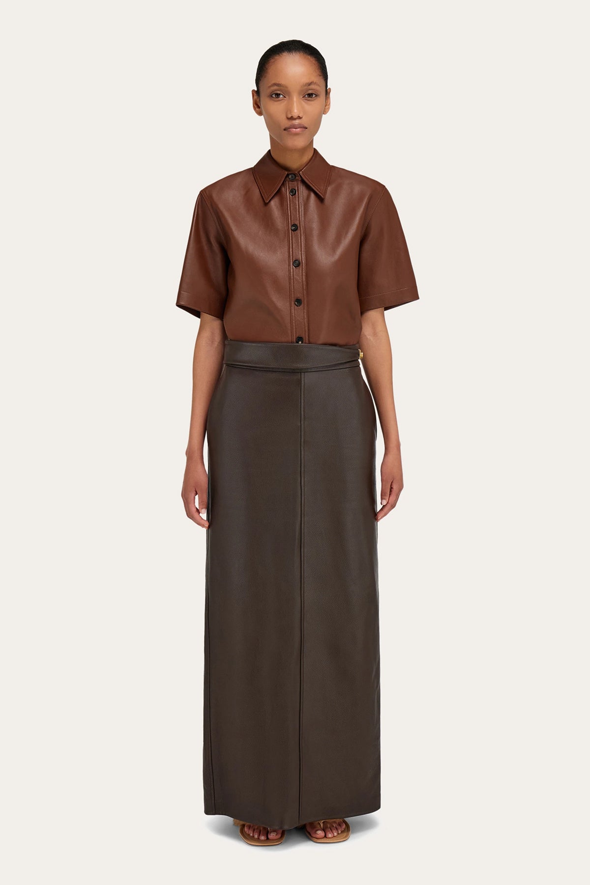FERRAGAMO | LONG NAPPA LEATHER SKIRT