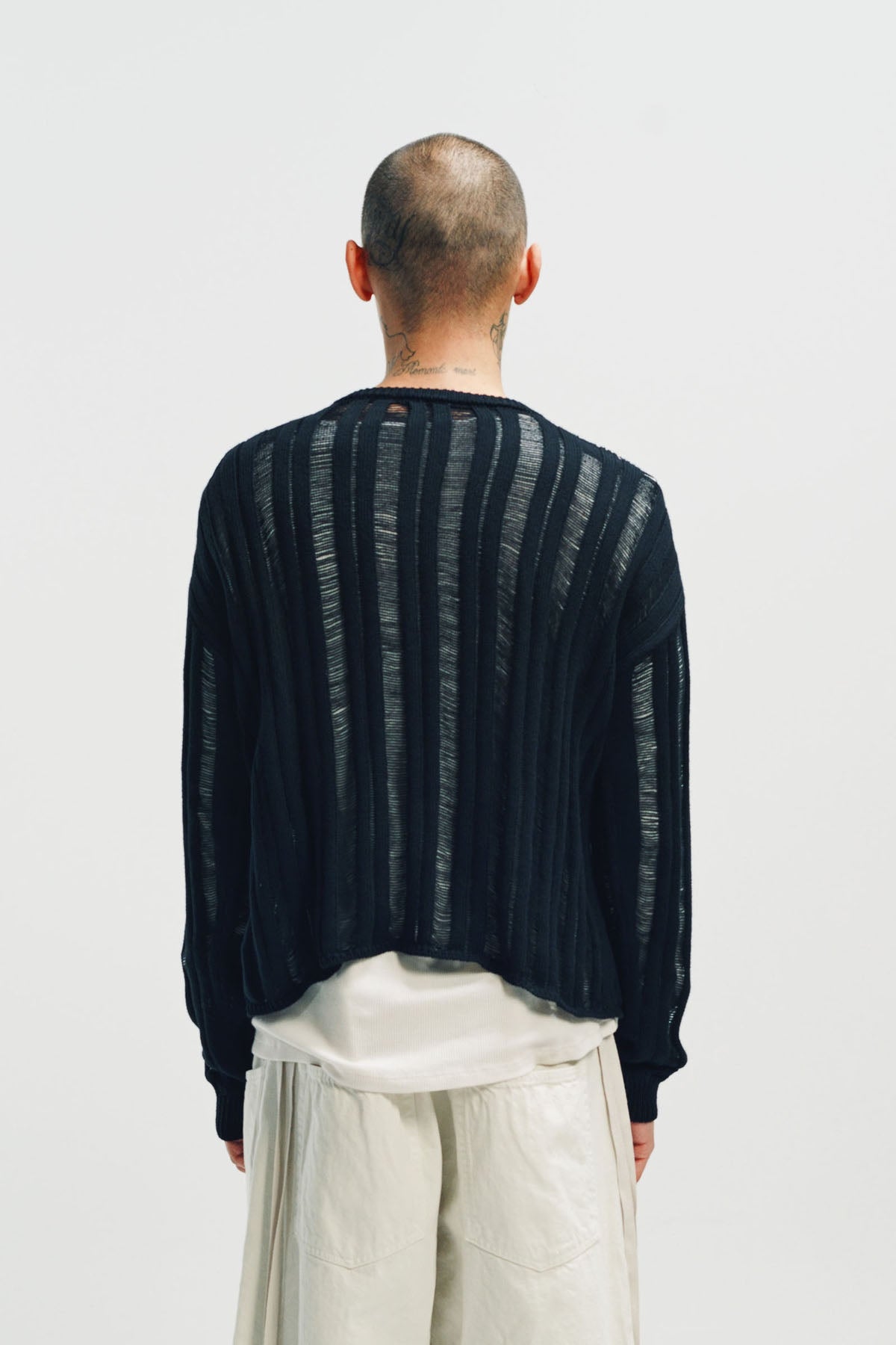 ANN DEMEULEMEESTER | DANIAL LADDER STITCH OVERSIZE SWEATER