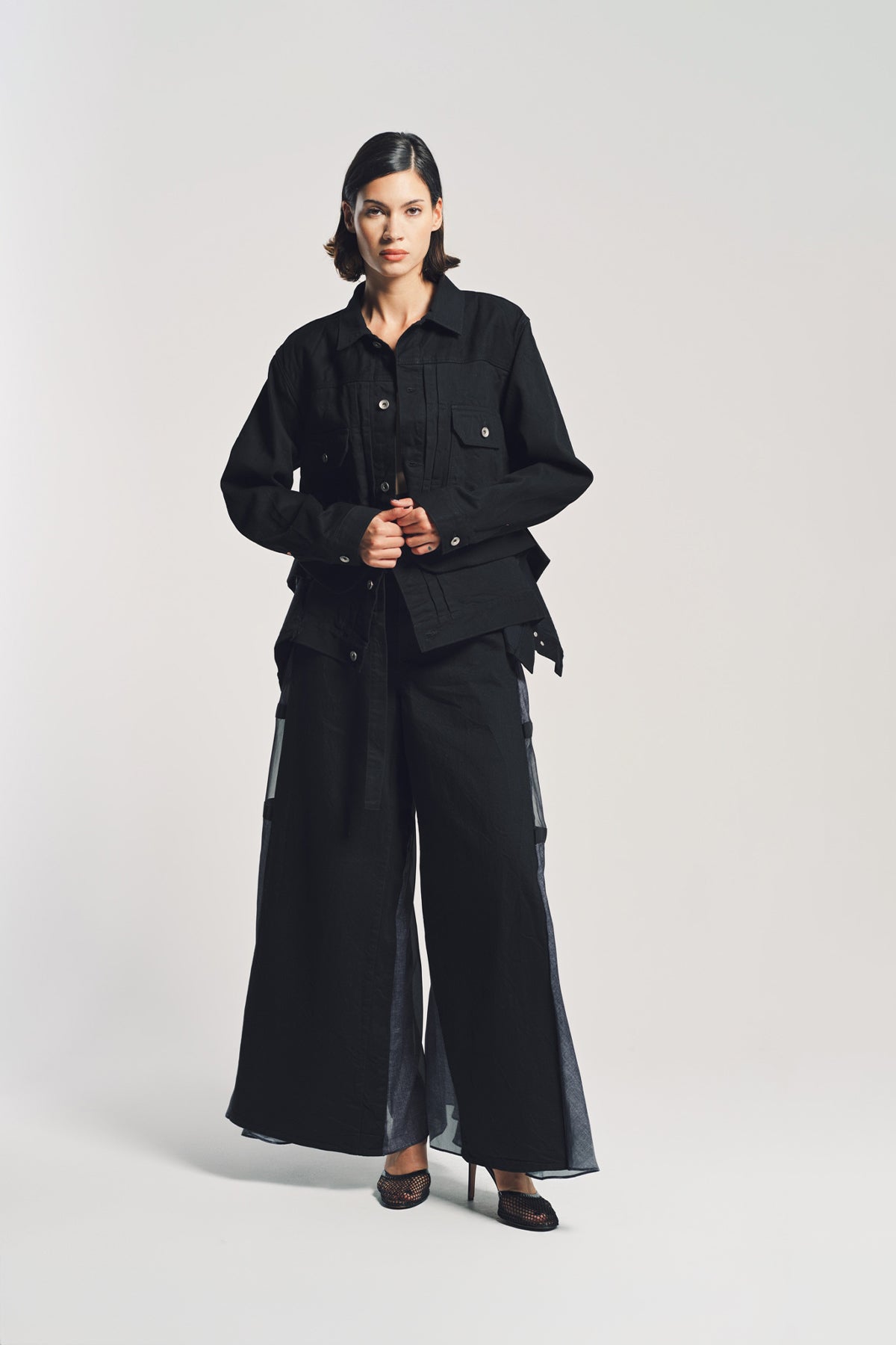 SACAI | DENIM WOOL MELTON JACKET