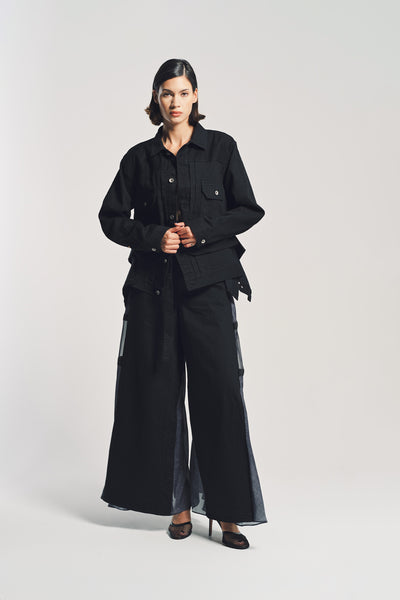 SACAI | DENIM WOOL MELTON JACKET