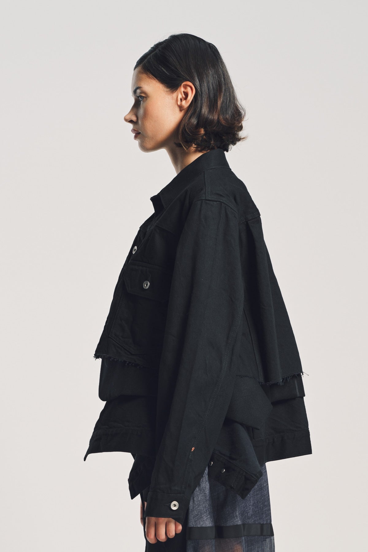 SACAI | DENIM WOOL MELTON JACKET