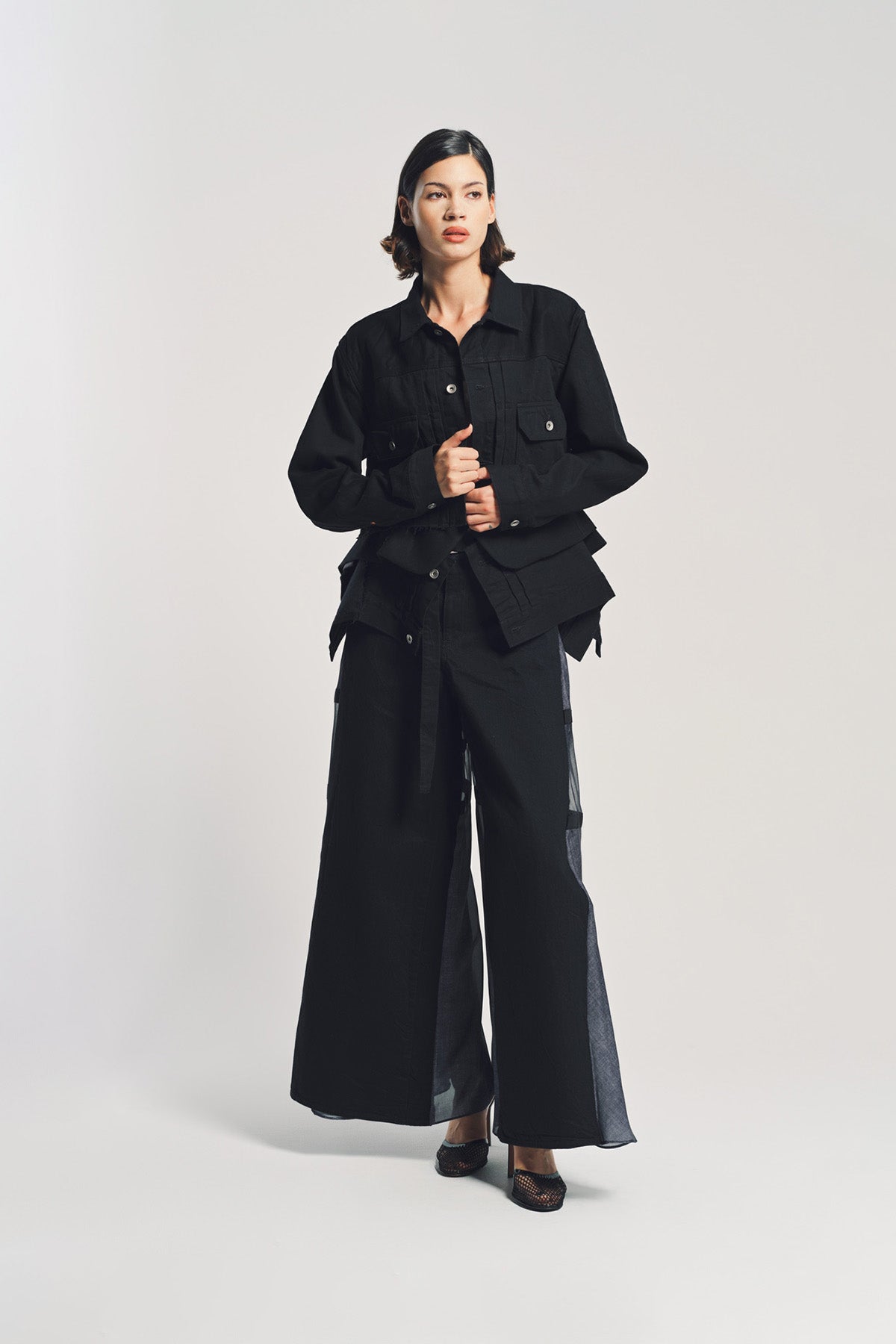 SACAI 25SS Nylon Twill × Knit Blouson 329915-44652-SACAI-NYLON-TWILL