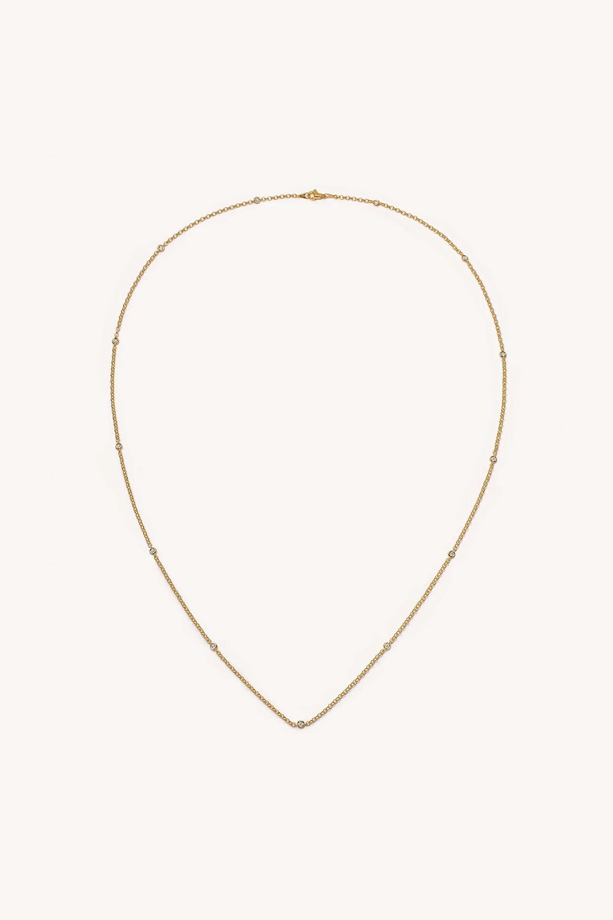 LOQUET LONDON | YELLOW GOLD AND DIAMOND LONG CHAIN