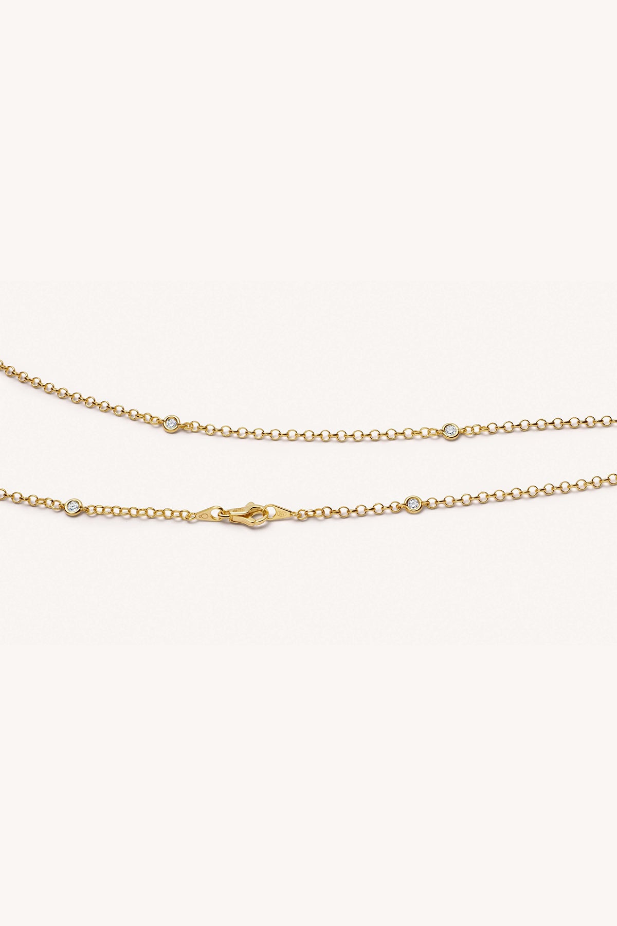 LOQUET LONDON | YELLOW GOLD AND DIAMOND LONG CHAIN