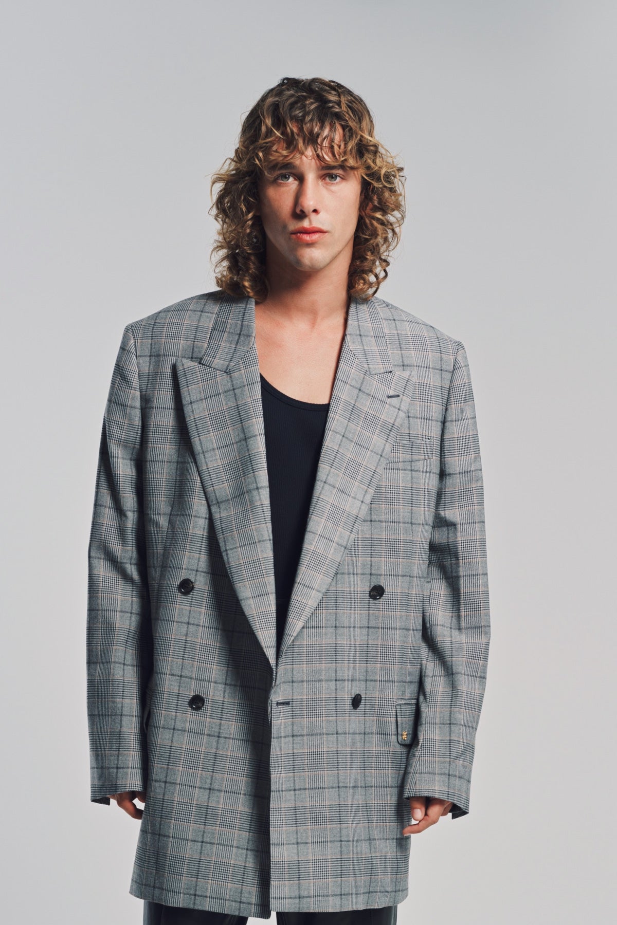 AMIRI | CHECK DOUBLE BREASTED BLAZER