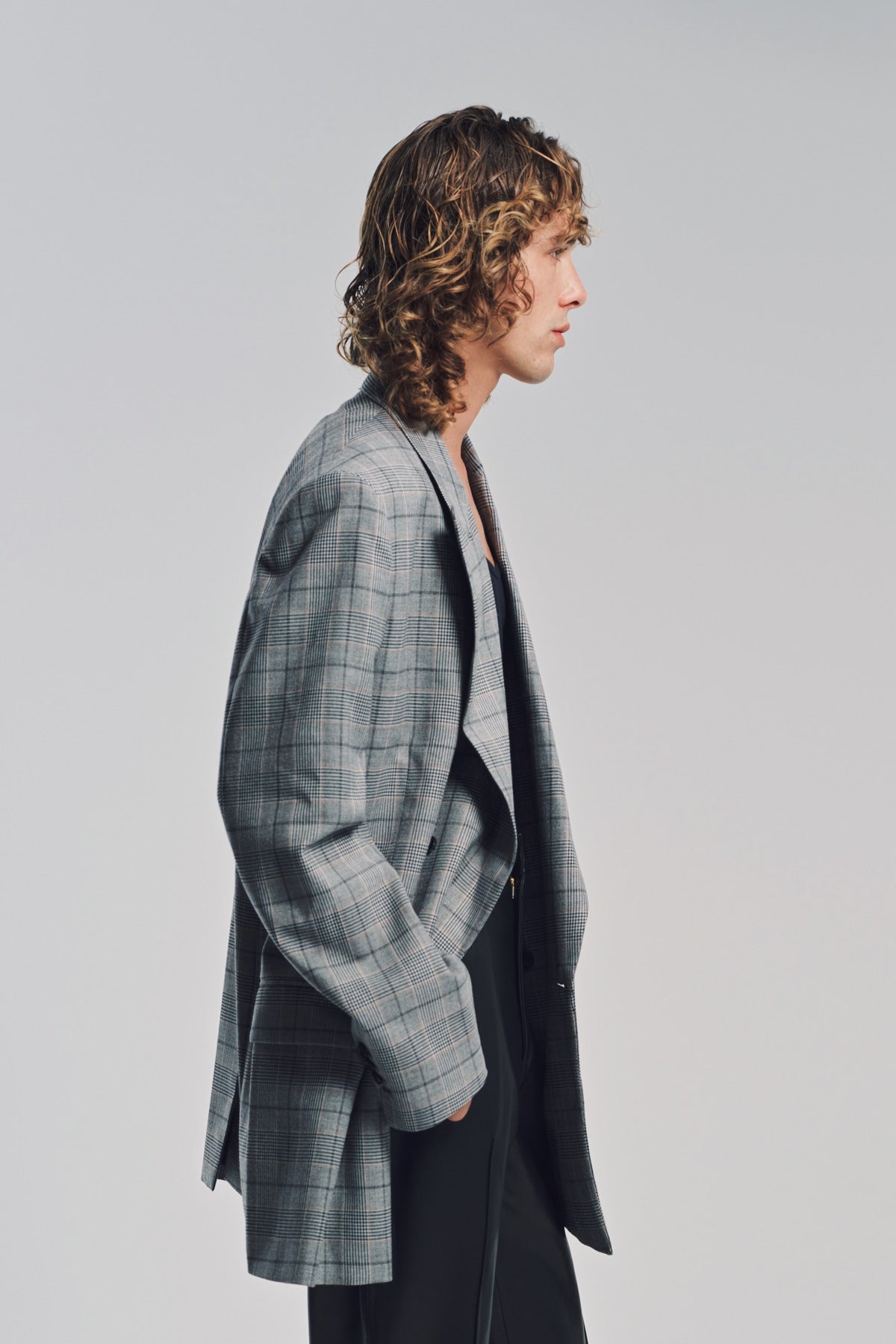 AMIRI | CHECK DOUBLE BREASTED BLAZER