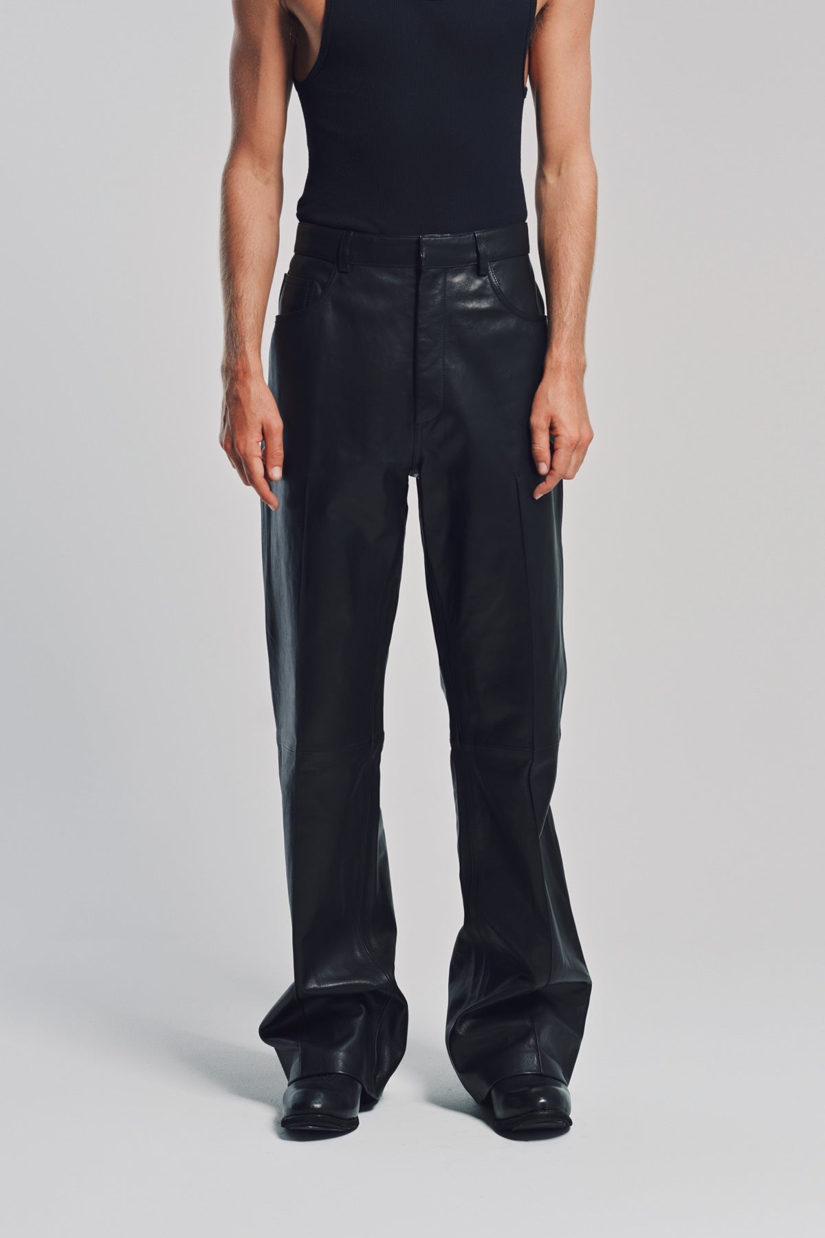 AMIRI | LEATHER BOOTCUT PANTS