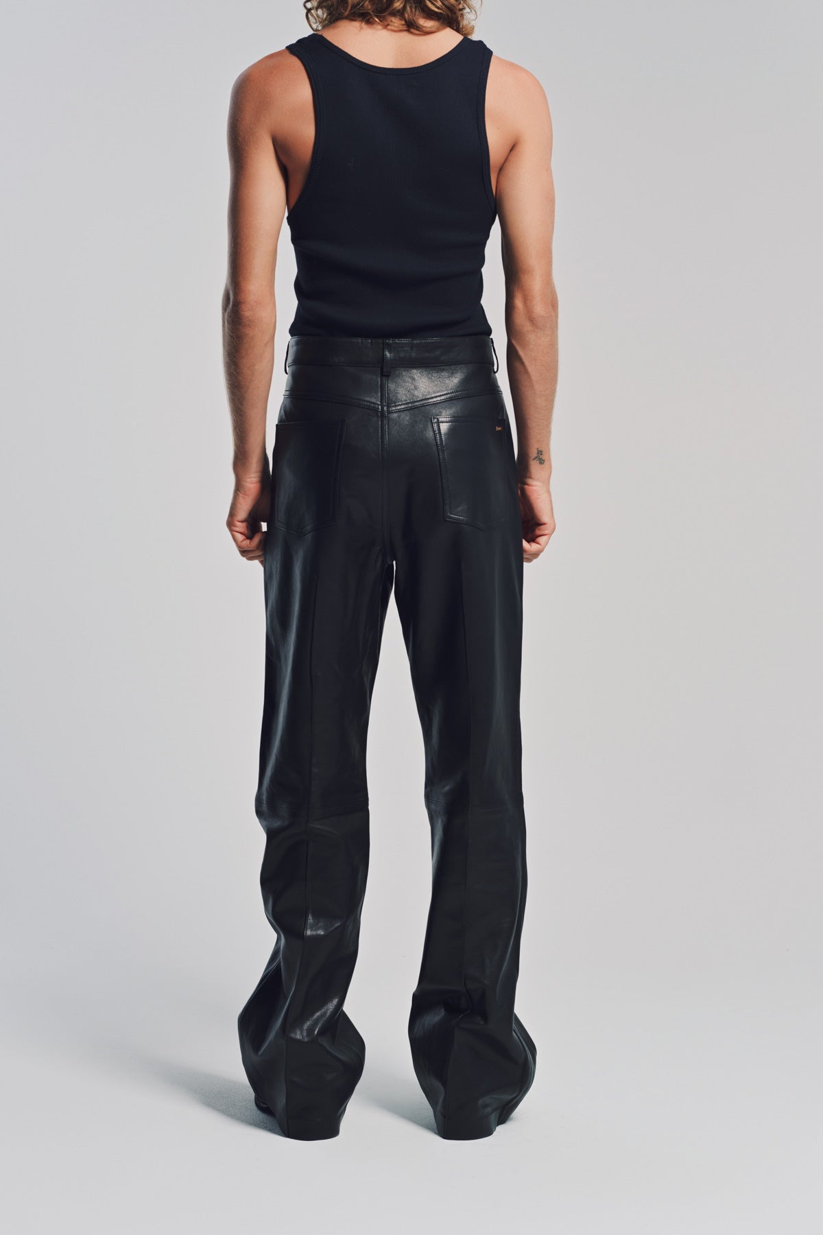 AMIRI BOOTLEG TROUSER レザーニットパンツ サイズ38 AMIRI | LEATHER BOOTCUT PANTS