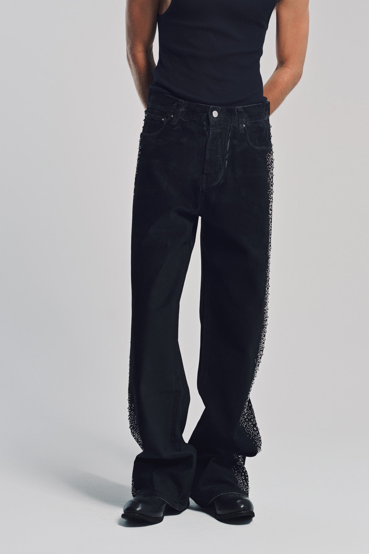 AMIRI | CRYSTAL VELVET BAGGY JEANS