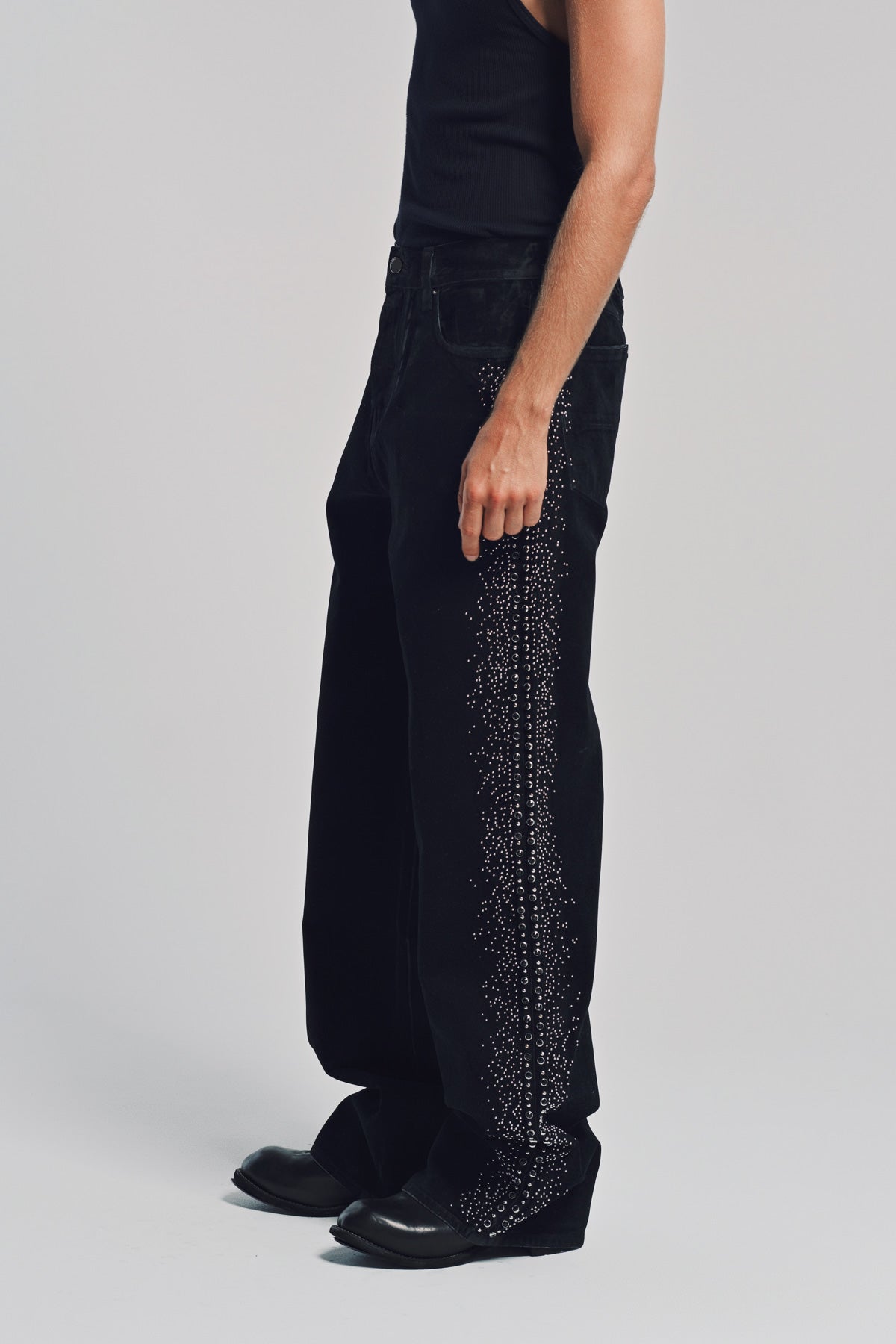 AMIRI | CRYSTAL VELVET BAGGY JEANS