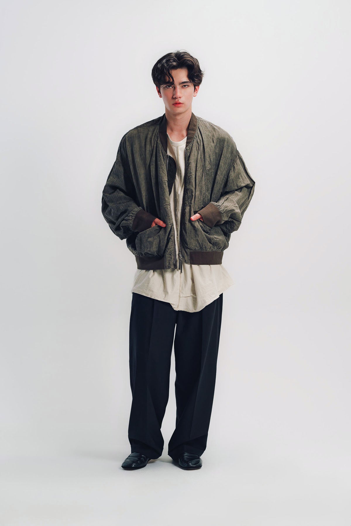 Ziggy Chen | Striped Bomber Jacket