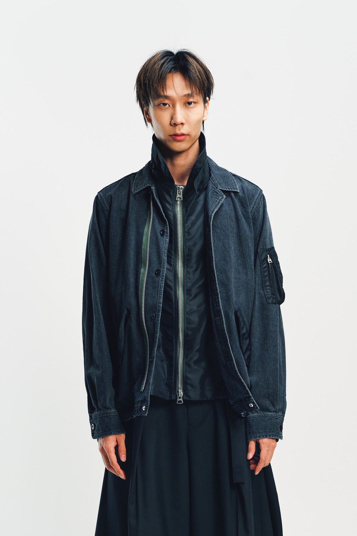 SACAI | NYLON TWILL KNIT BLOUSON