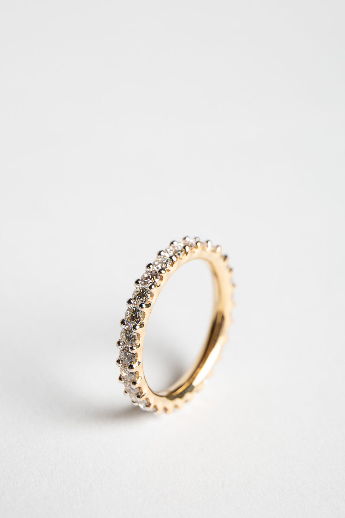 ADI HANDMADE | YELLOW GOLD AND DIAMOND ROUND RING