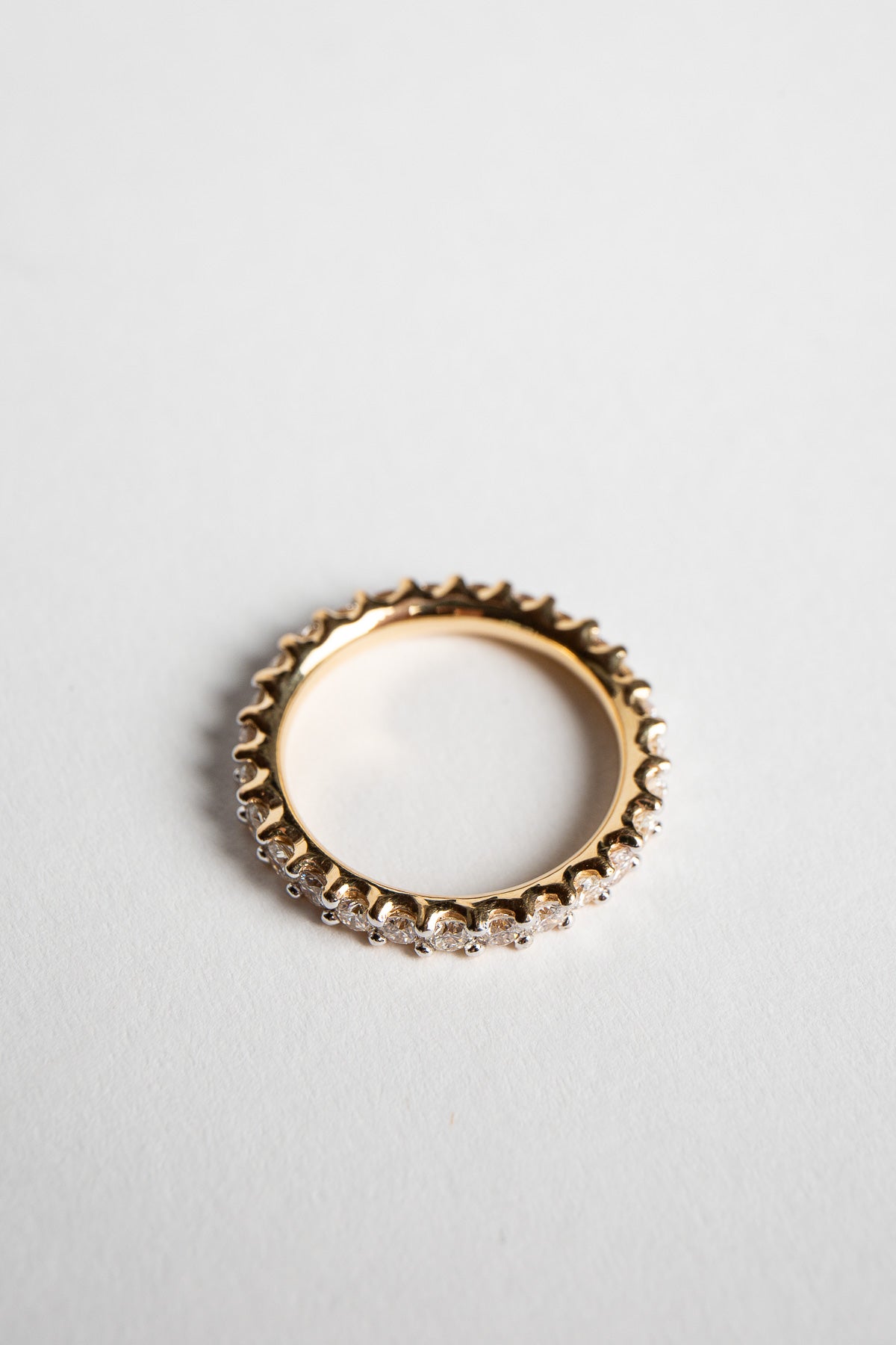 ADI HANDMADE | YELLOW GOLD AND DIAMOND ROUND RING