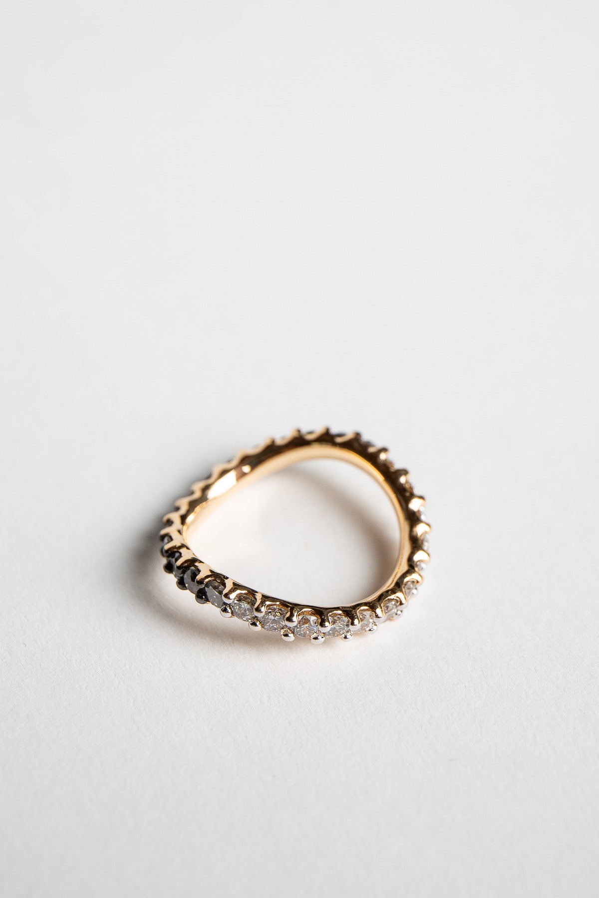 ADI HANDMADE | YELLOW GOLD AND DIAMOND ASYMMETRICAL RING