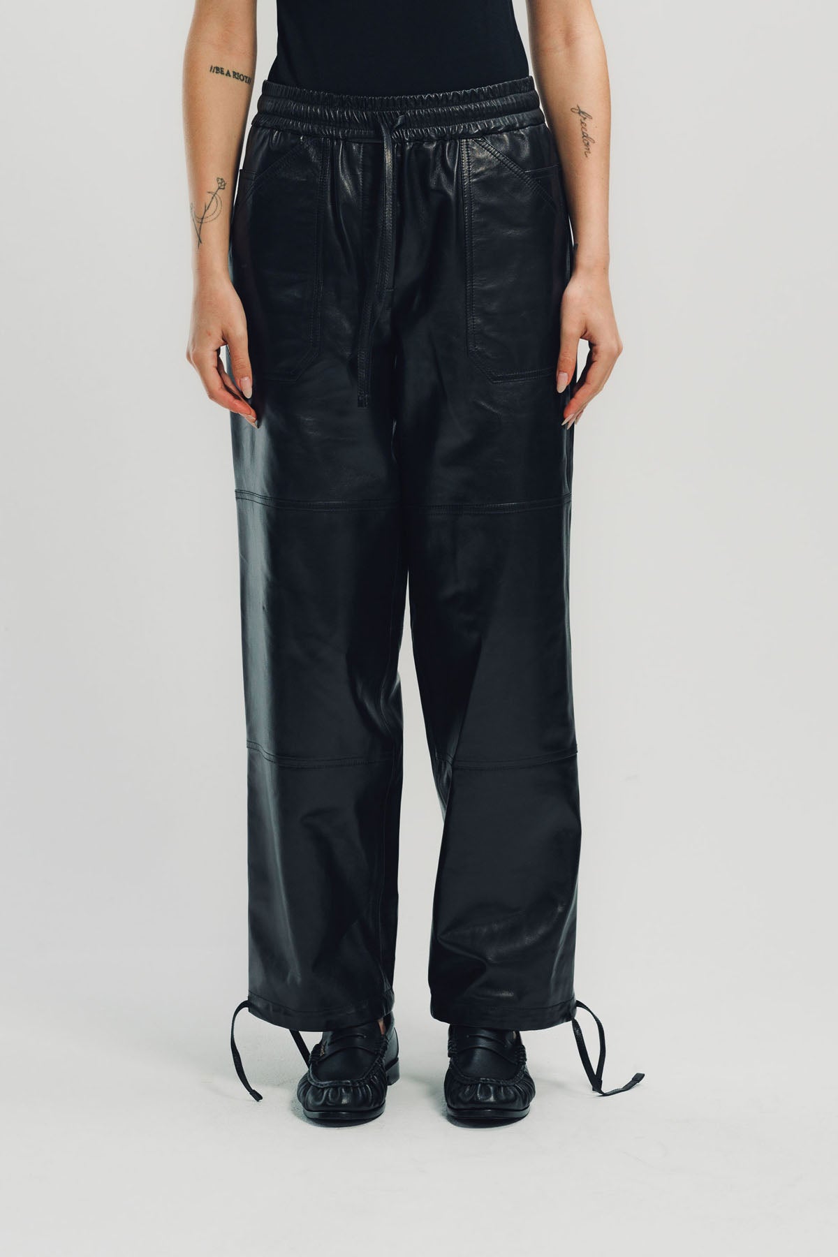 JIL SANDER | LEATHER JOGGER PANTS