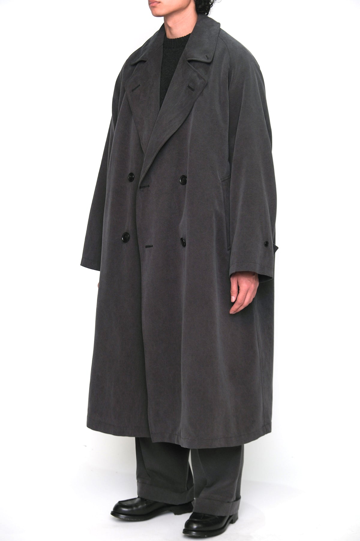 A.PRESSE | MAXI LENGTH WASHED SILK TRENCH COAT