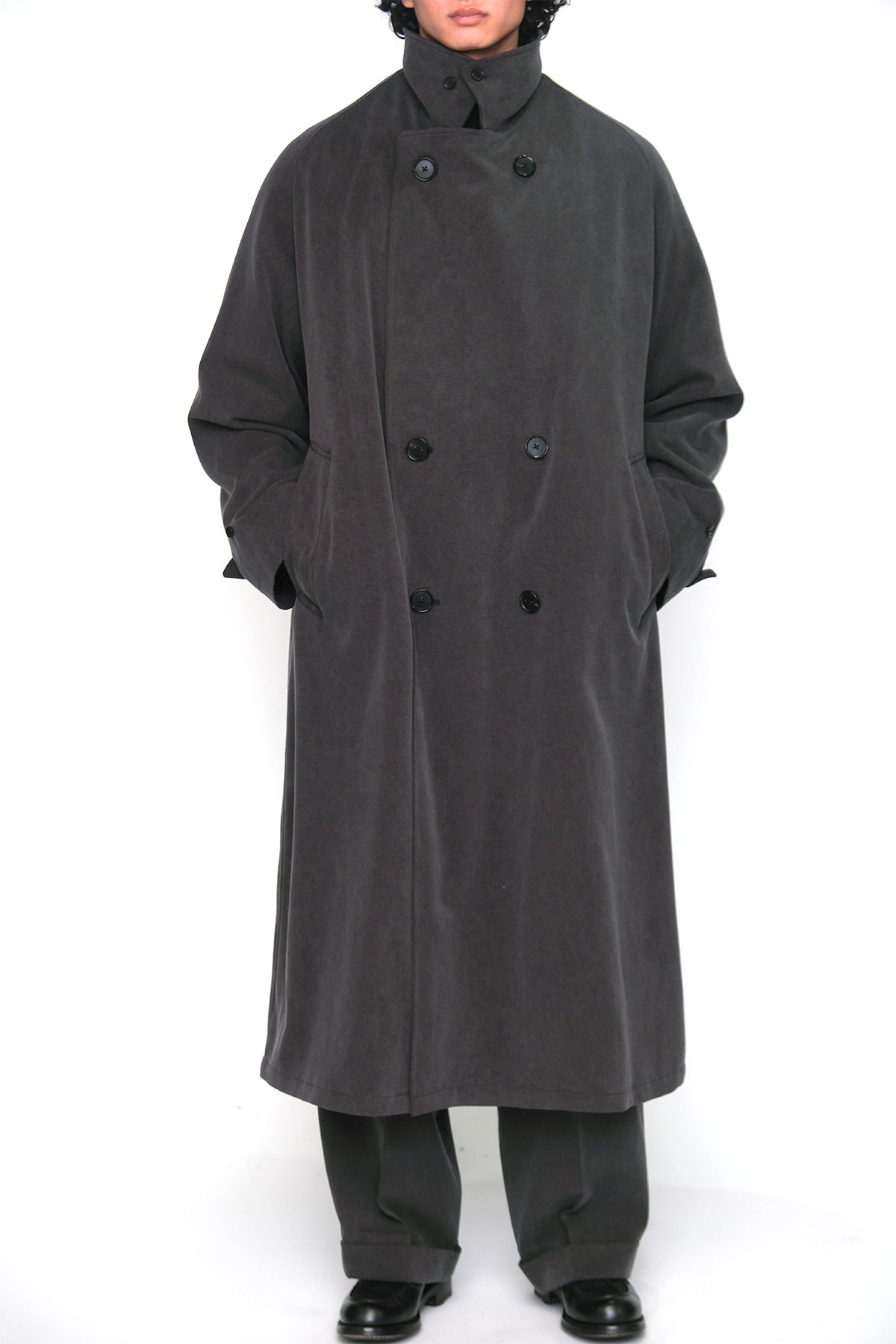 A.PRESSE | MAXI LENGTH WASHED SILK TRENCH COAT