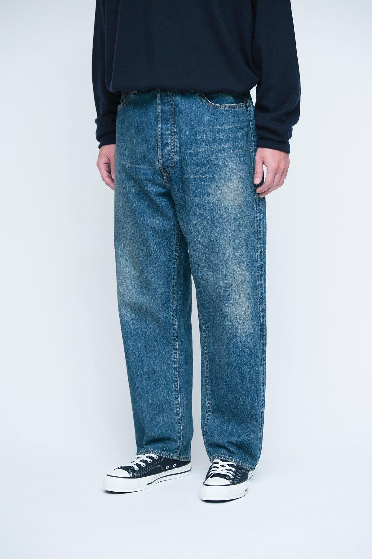 A.PRESSE | WASHED DENIM WIDE PANTS