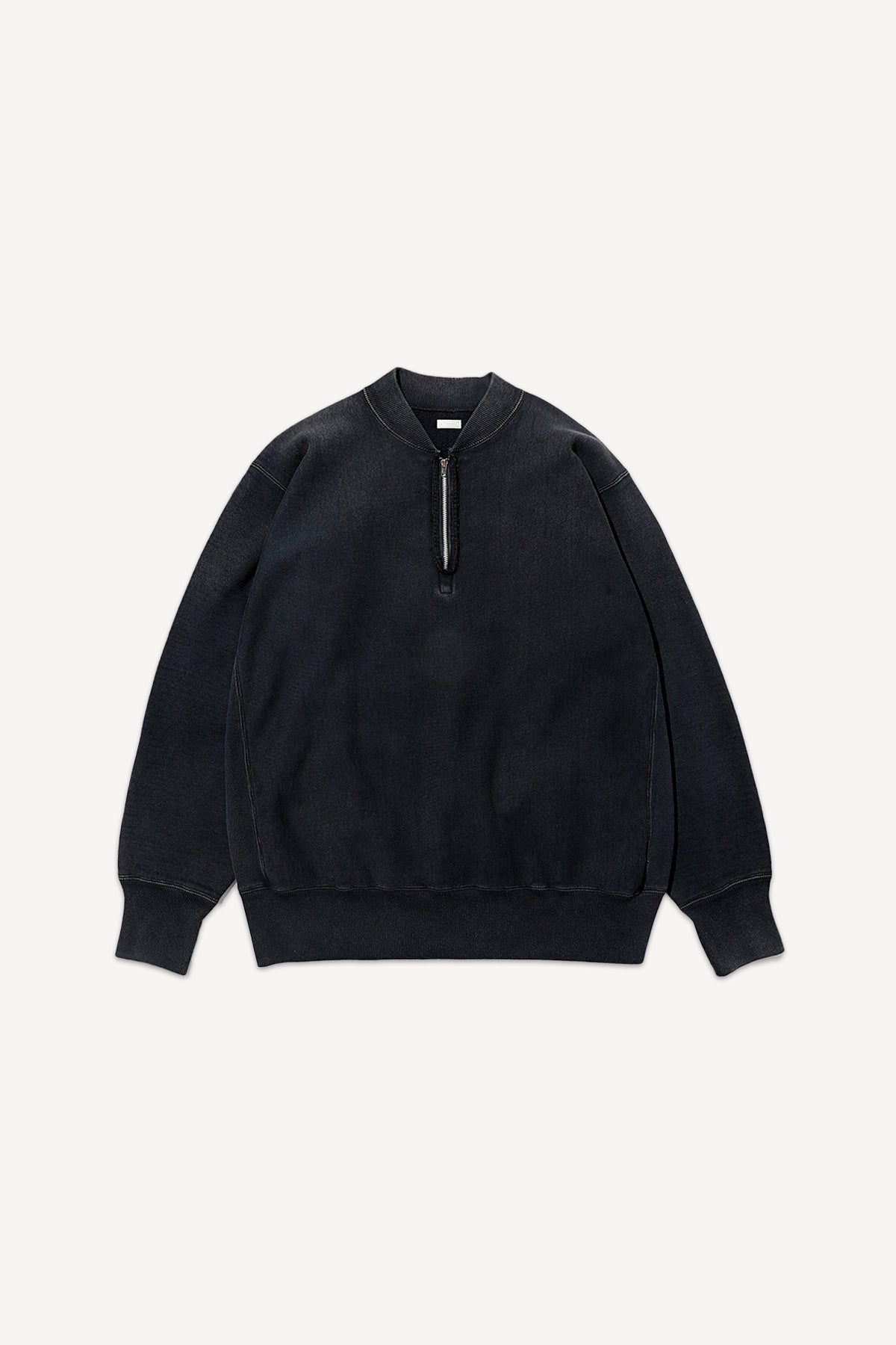 A.PRESSE | VINTAGE HALF ZIP RIB COLLAR SWEATSHIRT