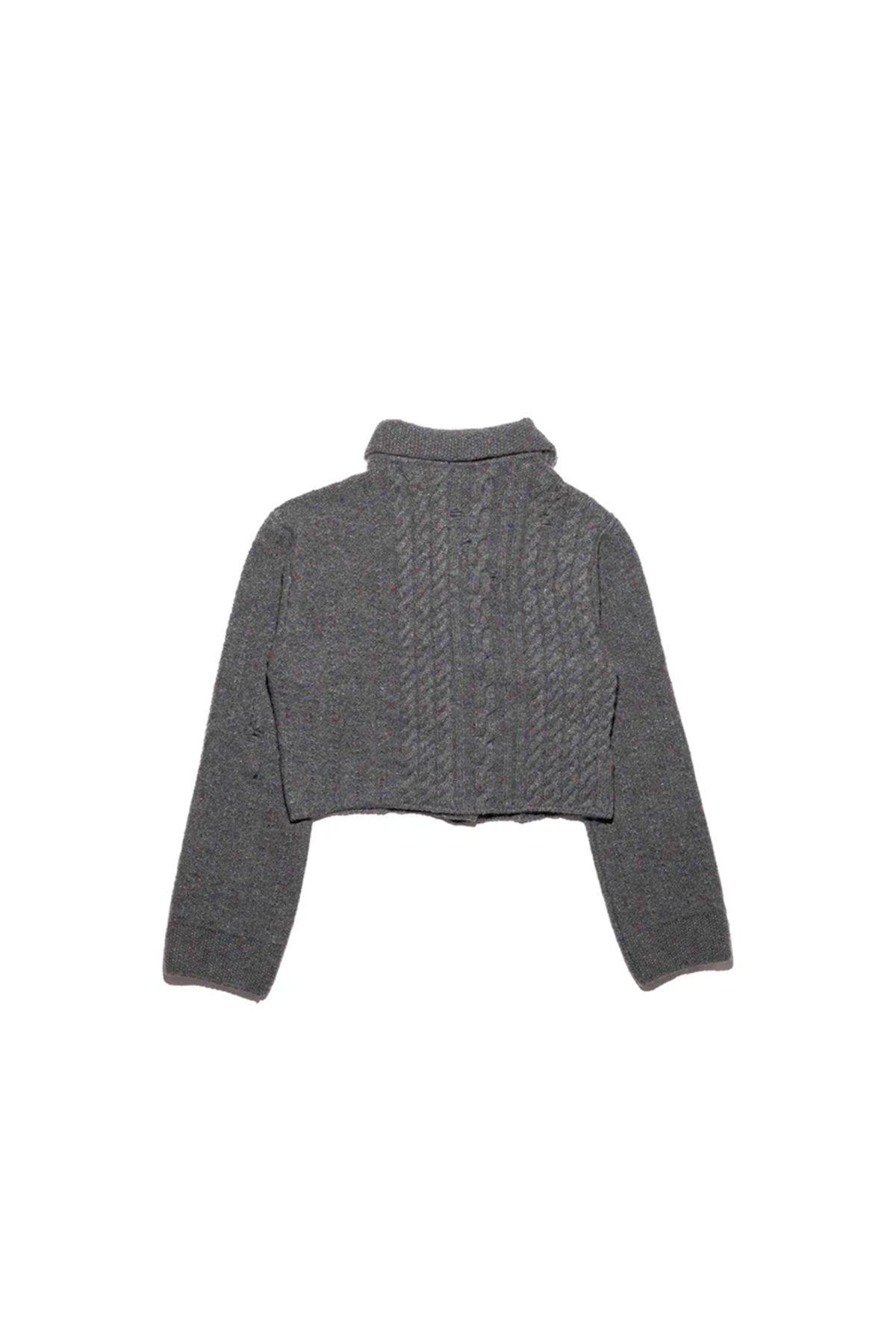 ENFANTS RICHES DÉPRIMÉS | GREY COLLARED CROPPED CARDIGAN